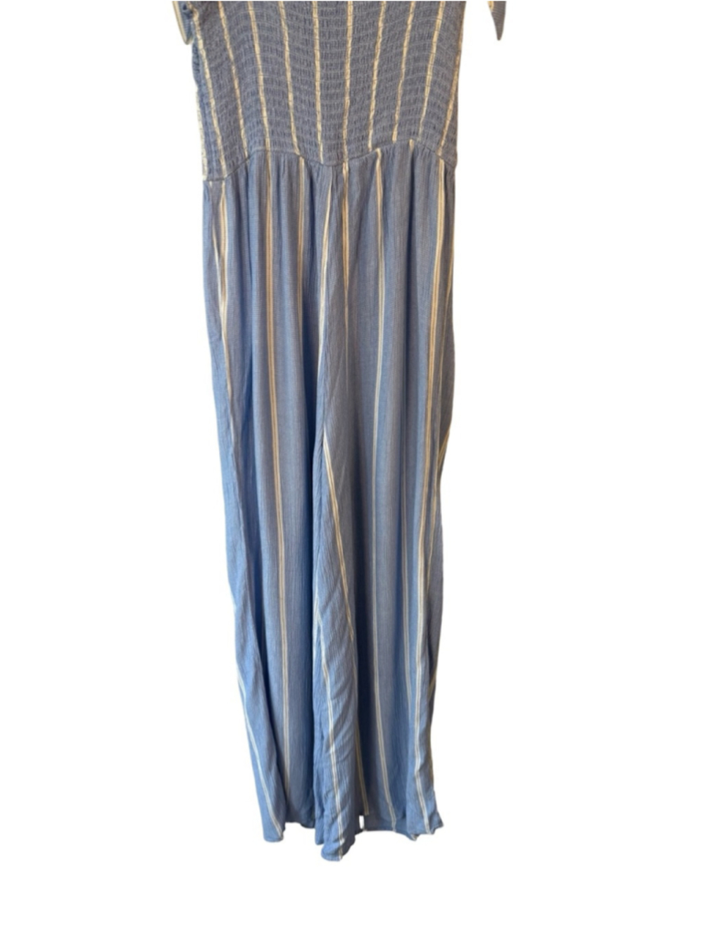 H&M Light Blue & White Striped Tie-Shoulder Jumpsuit Size 4 Coastal Cottagecore - Picture 11 of 11